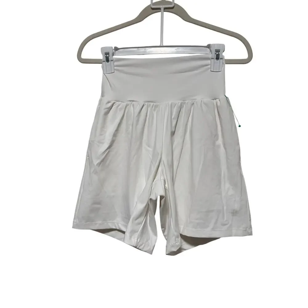 Halara White SoftZero Airy Shorts with Skirt Overlay S